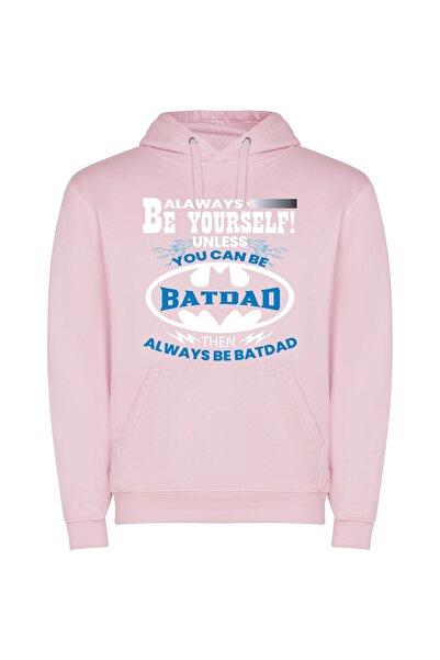 iLovePrints Badass Batdad Chronicles Φούτερ με κουκούλα σε χρώμα Ροζ