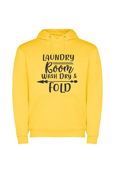 iLovePrints Luxe Laundry Experience Φούτερ με κουκούλα σε χρώμα Κίτρινο
