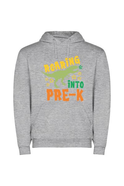 iLovePrints Rex-Inspired Pre-K Roar Φούτερ με κουκούλα σε χρώμα Γκρι