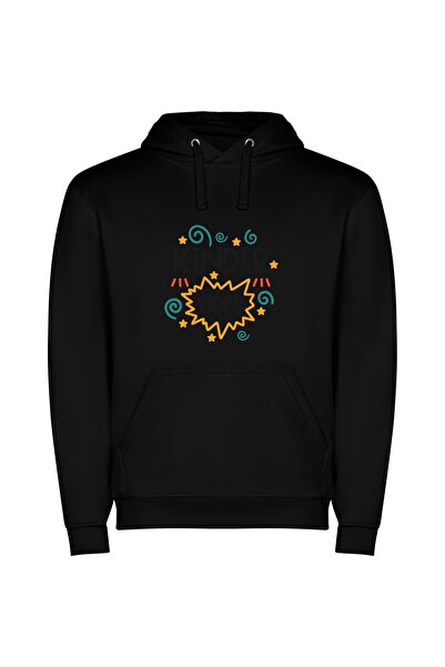 iLovePrints Joyful Kids' Positive Vibes Φούτερ με κουκούλα σε χρώμα Μαύρο