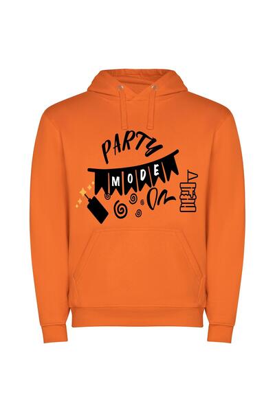 iLovePrints Chic Noir Party Glam Φούτερ με κουκούλα σε χρώμα Πορτοκαλί