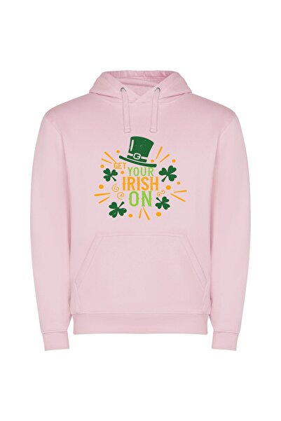 iLovePrints Irish Youtuber's Lucky Charm Φούτερ με κουκούλα σε χρώμα Ροζ