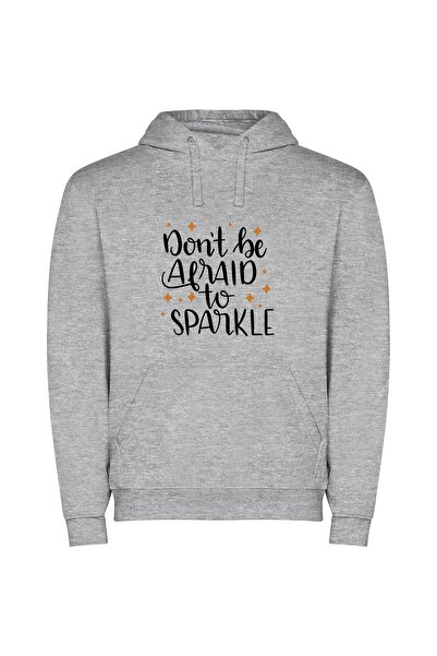iLovePrints Sparkle, Shine, Embrace It Φούτερ με κουκούλα σε χρώμα Γκρι
