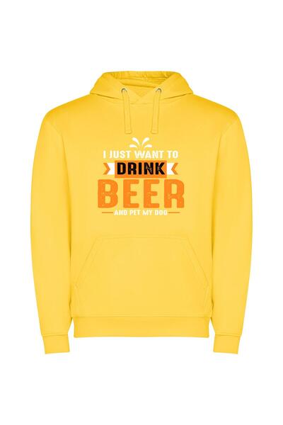 iLovePrints Brew in Style Φούτερ με κουκούλα σε χρώμα Κίτρινο