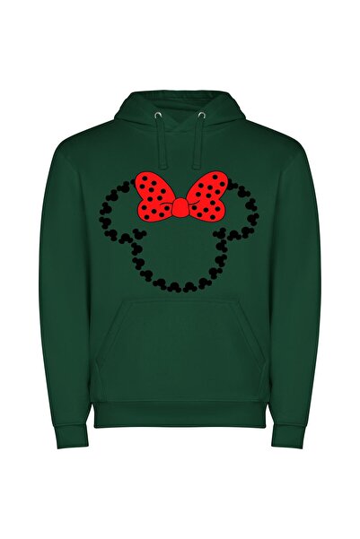 iLovePrints Minnie's Iconic Disney Style Φούτερ με κουκούλα σε χρώμα Πράσινο