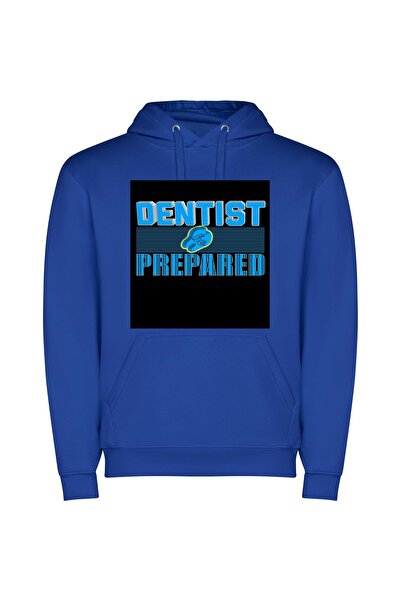 iLovePrints Colorful Dental Dedication Φούτερ με κουκούλα σε χρώμα Μπλε