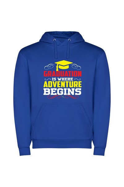 iLovePrints Adventure's Graduation Fiesta Φούτερ με κουκούλα σε χρώμα Μπλε