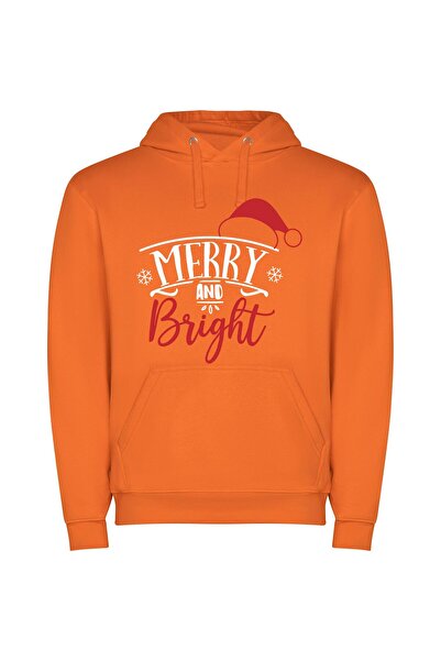 iLovePrints Gleaming Festive Radiance Φούτερ με κουκούλα σε χρώμα Πορτοκαλί