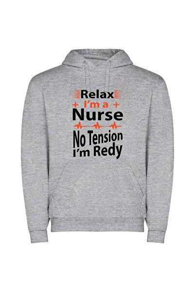 iLovePrints Nursing Serenity: Unwind Today! Φούτερ με κουκούλα σε χρώμα Γκρι