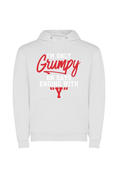 iLovePrints Fiery Grumpy Elegance Φούτερ με κουκούλα σε χρώμα Λευκό