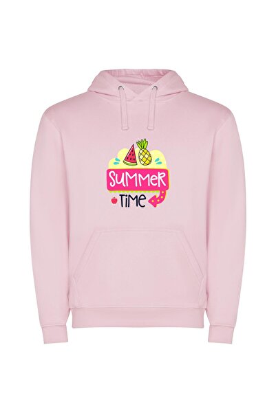 iLovePrints Tropical Bliss Φούτερ με κουκούλα σε χρώμα Ροζ
