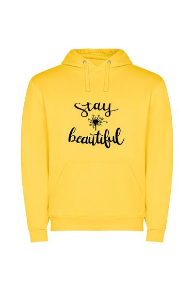 iLovePrints Ethereal Floral Elegance Φούτερ με κουκούλα σε χρώμα Κίτρινο