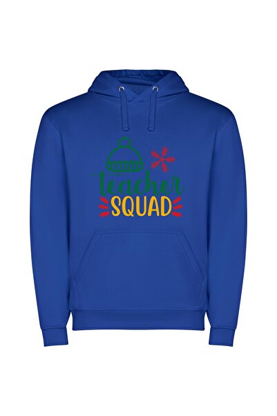 iLovePrints Charming Snowflake Teacher Squad Φούτερ με κουκούλα σε χρώμα Μπλε