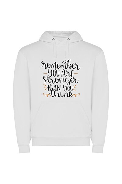 iLovePrints Unleash Your Inner Strength Φούτερ με κουκούλα σε χρώμα Λευκό