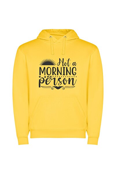 iLovePrints Monochrome Morning Moods Φούτερ με κουκούλα σε χρώμα Κίτρινο