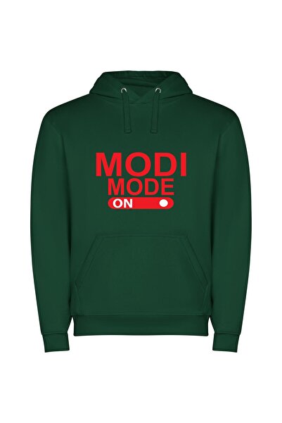iLovePrints Modest HD Mode Model Φούτερ με κουκούλα σε χρώμα Πράσινο