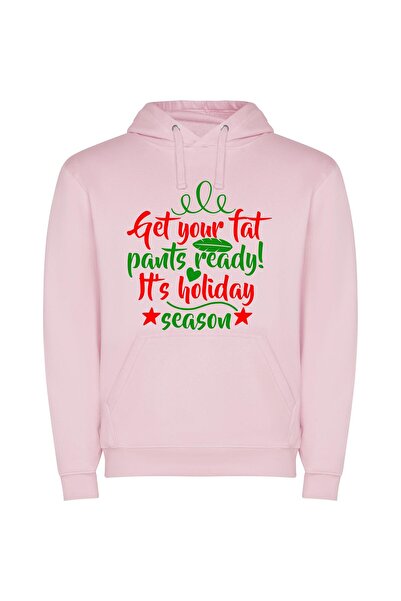 iLovePrints Holiday Feast Fashion Φούτερ με κουκούλα σε χρώμα Ροζ