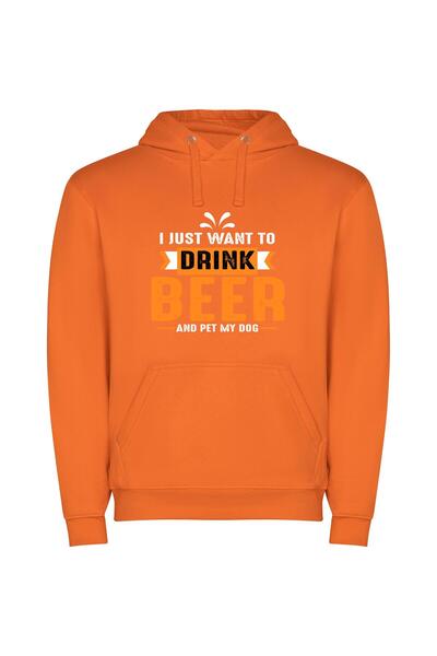 iLovePrints Brew in Style Φούτερ με κουκούλα σε χρώμα Πορτοκαλί