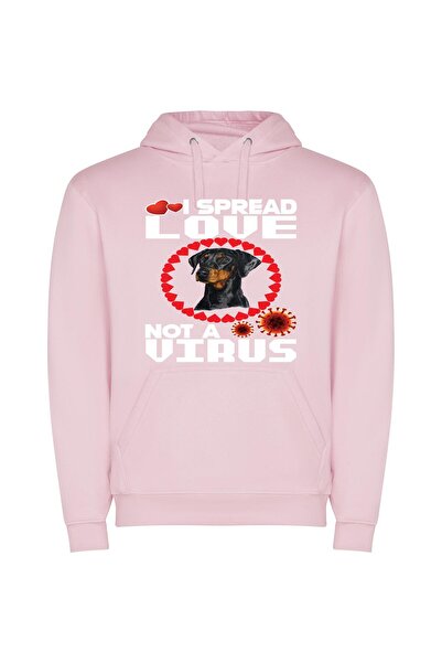 iLovePrints Pandemic Pooch Lovefest Φούτερ με κουκούλα σε χρώμα Ροζ