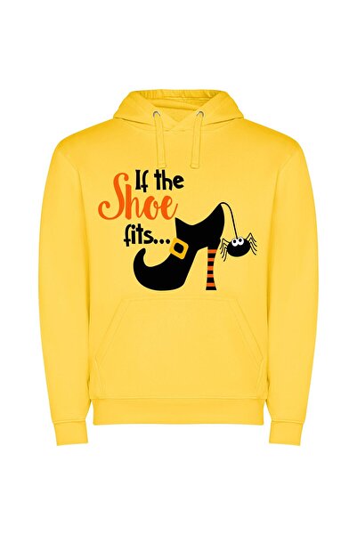 iLovePrints Perfect Fit Footwear Φούτερ με κουκούλα σε χρώμα Κίτρινο