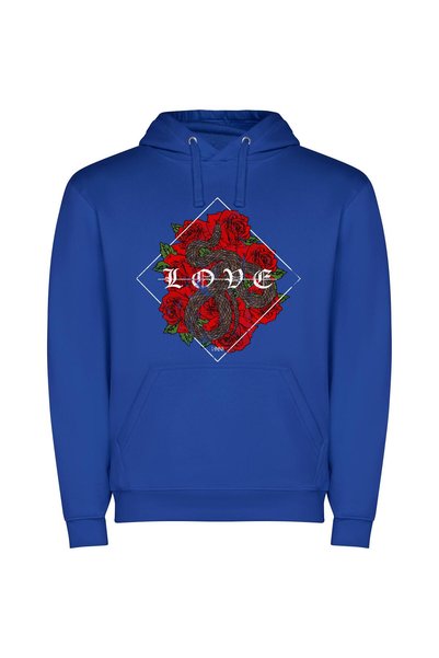 iLovePrints Amour Serpent's Dark Elegance Φούτερ με κουκούλα σε χρώμα Μπλε