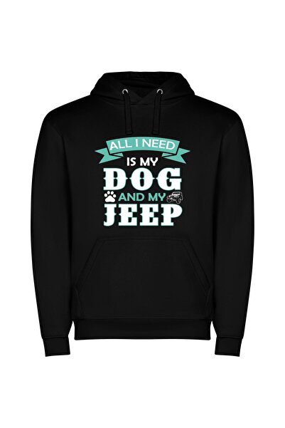 iLovePrints Dapper Drive: Canine Companion Φούτερ με κουκούλα σε χρώμα Μαύρο