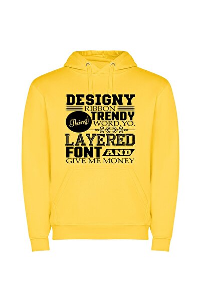 iLovePrints Graphic Elegance: Typography Trends Φούτερ με κουκούλα σε χρώμα Κ...