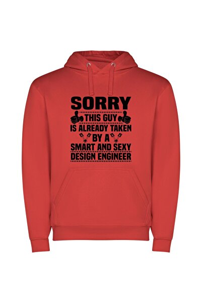 iLovePrints Taken by a Smart Designer Φούτερ με κουκούλα σε χρώμα Κόκκινο