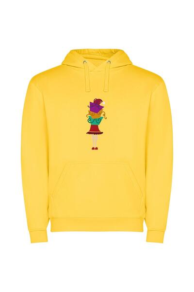 iLovePrints Enchanting Festive Fashion Φούτερ με κουκούλα σε χρώμα Κίτρινο
