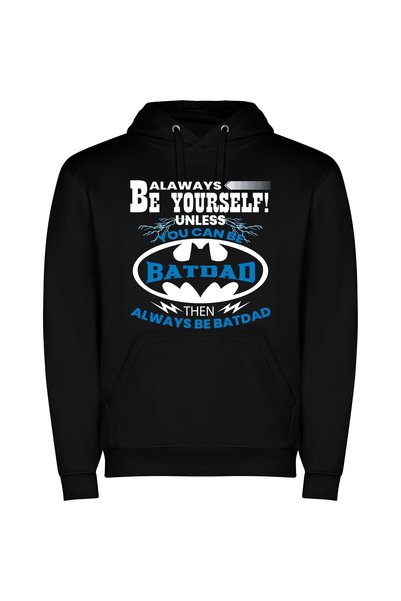 iLovePrints Badass Batdad Chronicles Φούτερ με κουκούλα σε χρώμα Μαύρο
