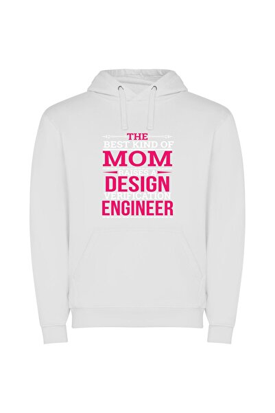 iLovePrints Respected Mom Engineer Φούτερ με κουκούλα σε χρώμα Λευκό