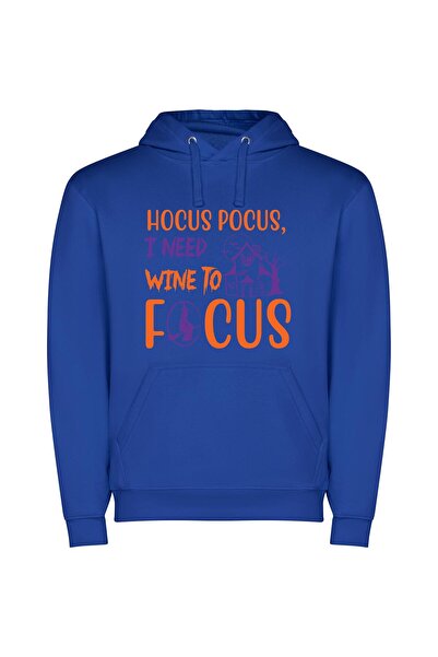 iLovePrints Wine-Fueled Hocus Pocus Φούτερ με κουκούλα σε χρώμα Μπλε