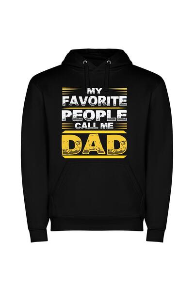 iLovePrints Dad: The Ultimate Fan Φούτερ με κουκούλα σε χρώμα Μαύρο