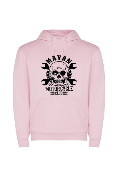 iLovePrints Flaming Skull Artistry Φούτερ με κουκούλα σε χρώμα Ροζ