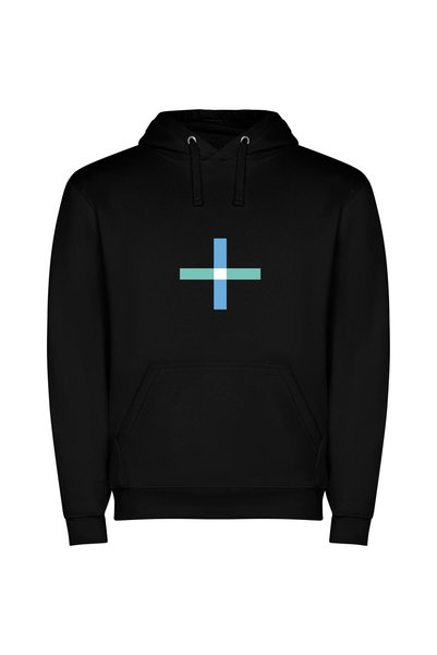 iLovePrints Healing Plus Cross X Φούτερ με κουκούλα σε χρώμα Μαύρο