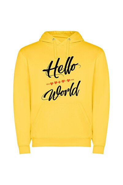 iLovePrints World of Colors Φούτερ με κουκούλα σε χρώμα Κίτρινο