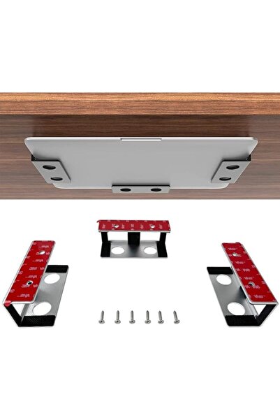 GENERAL IFCASE Under Desk Laptop Mount with Adhesive & Screw in, Hard Aluminu...