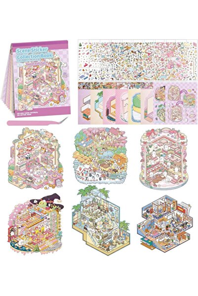 KASTWAVE DIY 3D House Sticker Book for Kids & Adults – Creative Craft Kit wit...
