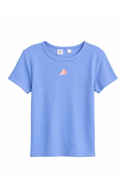 GAP Kids Gap Girls' Daisy Print Ribbed Short Sleeve T-Shirt 4-16 Years Purple