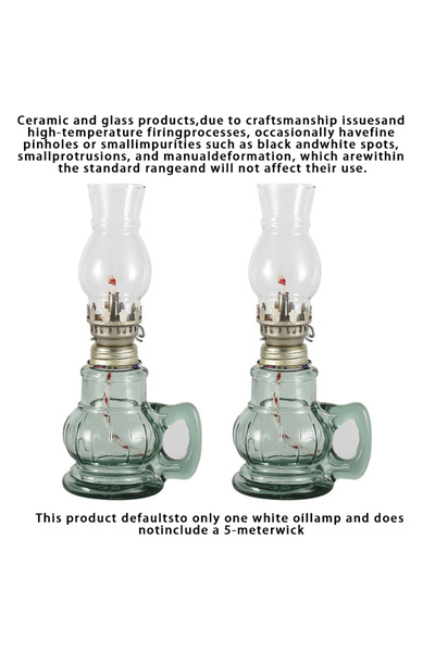 Choice 2pcs green 1/2 Pcs Retro Windproof Glass Lamp Mini Oil Lamps with Hand...