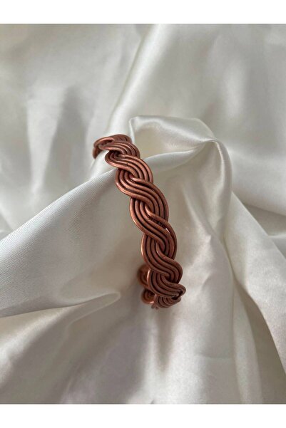 SEYH COPPER El Yapımı Tel Örgü Bakır Kelepçe Bileklik
