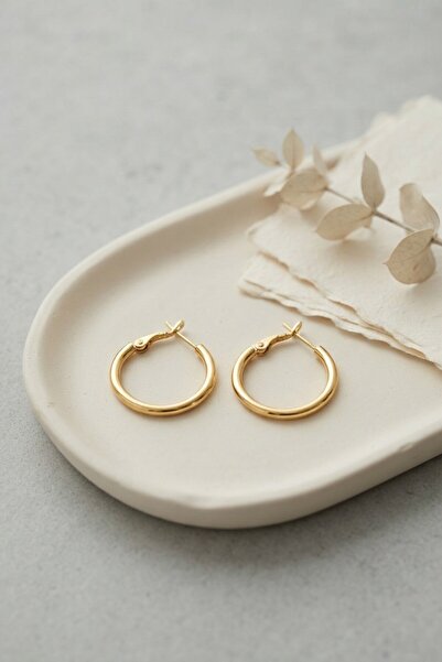 Clariss 316L Steel Gold Color 22 mm Hoop Earrings