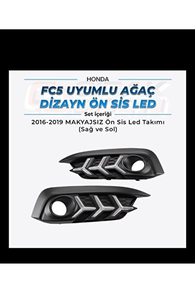 Genel Markalar Honda fc5 ön sis / Honda civic 2016-2019 ledli sis farı çercveesi