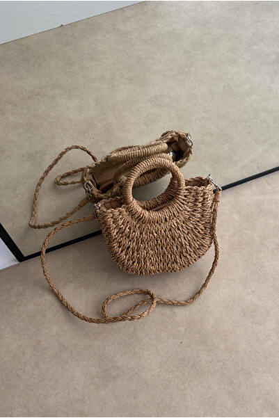 Mupa Shoes Geantă de damă din paie CAMEL HASIR