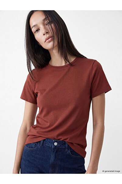 LC Waikiki Burgundy Crew Neck Women's T-Shirt