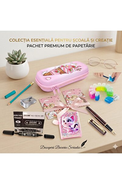 Generic Brand Pachet Premium Papetărie și Rechizite Școlare pentru Fete