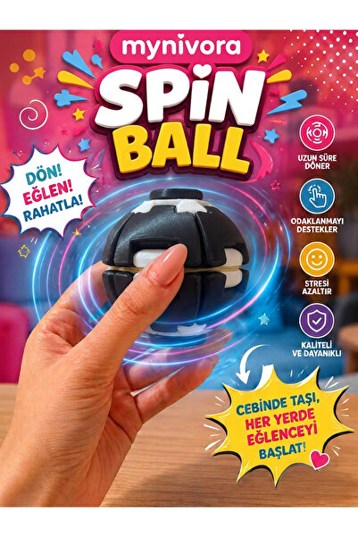 Mynivora Spin Ball Stres Topu Dönen Fidget Oyuncak El Parmak Egzersiz Topu Od...