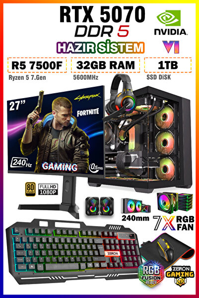 Zeiron Warrior Lion X75 Ryzen 5 7500F 16GB DDR5 RAM 512GB SSD Nvidia RTX5070 ...