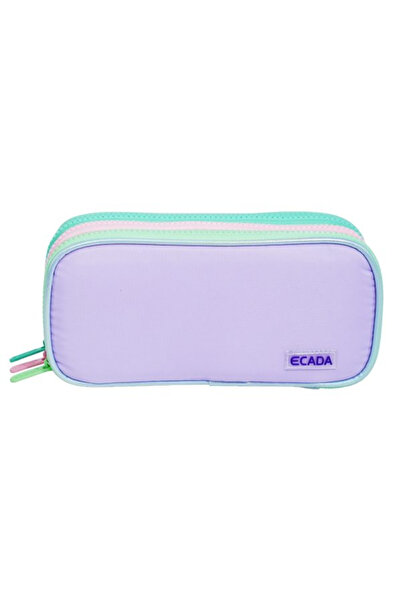 Ecada 78406L Penar cu 3 fermoare, Lila cu detalii pastelate