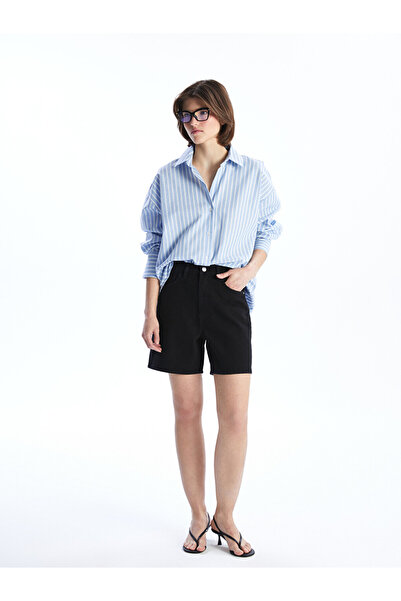 LC Waikiki Black Standard Fit Women's Jean Shorts